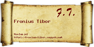 Fronius Tibor névjegykártya